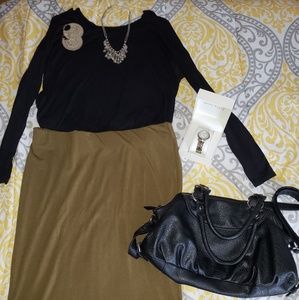 Olive Green Pencil Skirt